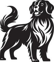 Cute leonberger dog silhouette illustration for dog day. vector