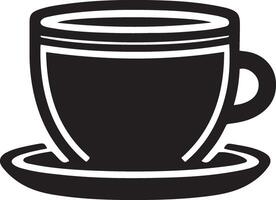 Cup of coffee sitting on top of a saucer. Tea cup illustration. vector