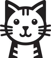 Cat head line art illustration for cat day. vector