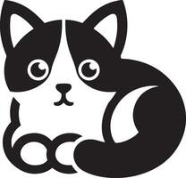 Cute cat icon illustration for cat day. vector