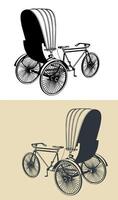 bicitaxi vehículo ilustraciones vector