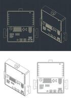 Remote control for automated plant lines blueprints vector