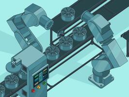 Automated factory line vector