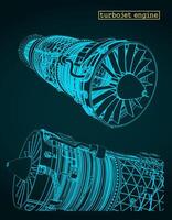 turborreactor motor planos vector