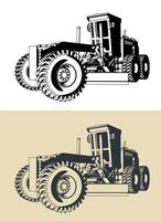 Road grader illustrations vector