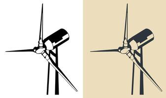 Wind generator close up vector