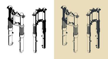 Front steering fork with hydraulic suspension vector