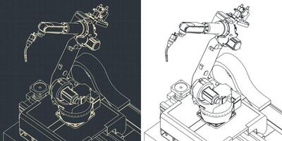 Robotic Welding Machine Drawings vector