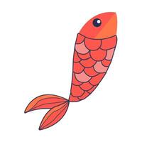 Red Koinobori carp, isolated on white background vector