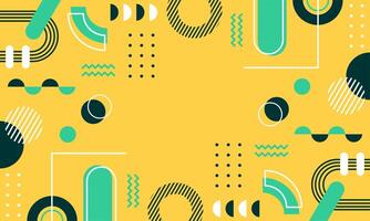 Modern abstract background with memphis elements in yellow and retro themed posters banners and website landing pages. vector