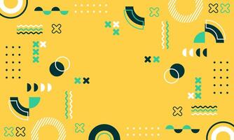Modern abstract background with memphis elements in yellow and retro themed posters banners and website landing pages. vector