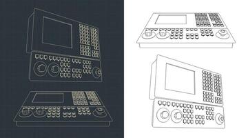 Remote control for automated plant lines drawings vector