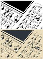 CNC control panel close-up vector