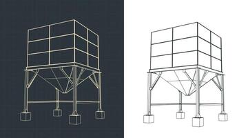 silo almacenamiento dibujos vector