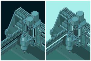 CNC machine for 3D carving illustrations vector