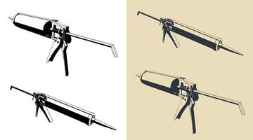 Caulking gun illustrations vector