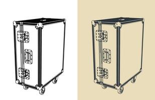 Rolling road case for stage equipment vector