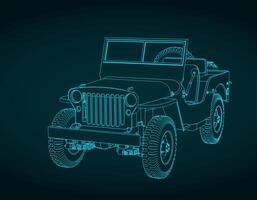 All-terrain vehicle blueprint vector