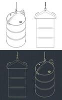 Drum lifter blueprints vector