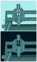 CNC machine for 3D carving illustration vector