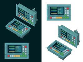 Remote control for automated plant lines color drawings vector