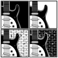 Electronic guitar illustrations vector