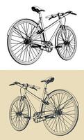 Classic bicycle illustrations vector