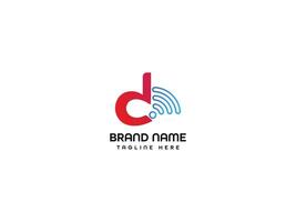 Letter D wireless logo design vector