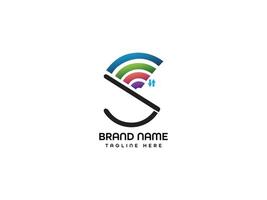 Letter S wireless logo design vector