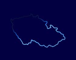 Czech Republic map with neon effect. vector