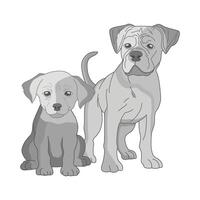 illustration of dog and puppy vector