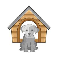 ilustración de perro casa vector