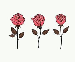 hermosa Rosa ramo de flores flores vector