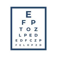 gráfico prueba mesa con letras para ojo examen. ojo gráfico prueba para oftalmólogo doctor. vector