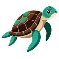 Sea Turtle illustration flat style, Turtle carton vector