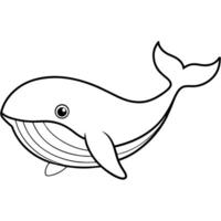 Whale flat style clipart art illustration vector