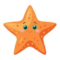 Starfish flat style illustration, Carton style vector