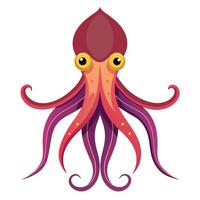 calamar animal plano estilo ilustración vector