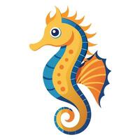 Seahorse flat style illustration vector