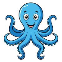 pulpo plano estilo ilustración vector