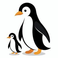 Penguin flat style illustration vector