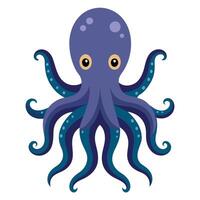 pulpo plano estilo ilustración vector