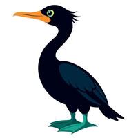 cormorán animal plano estilo ilustración vector