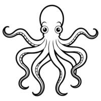 pulpo plano estilo ilustración vector