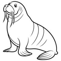 Walrus flat style illustration vector