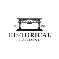 vintage logo for historic buildings vector