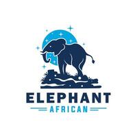 rock mountain elephant logo vector