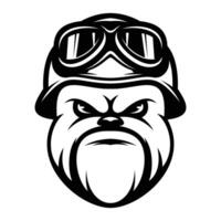 Bulldog Helmet Outline Version vector