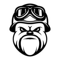 Bulldog Helmet Outline Version vector