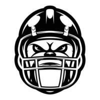 Bulldog Rugby Helmet Outline Version vector